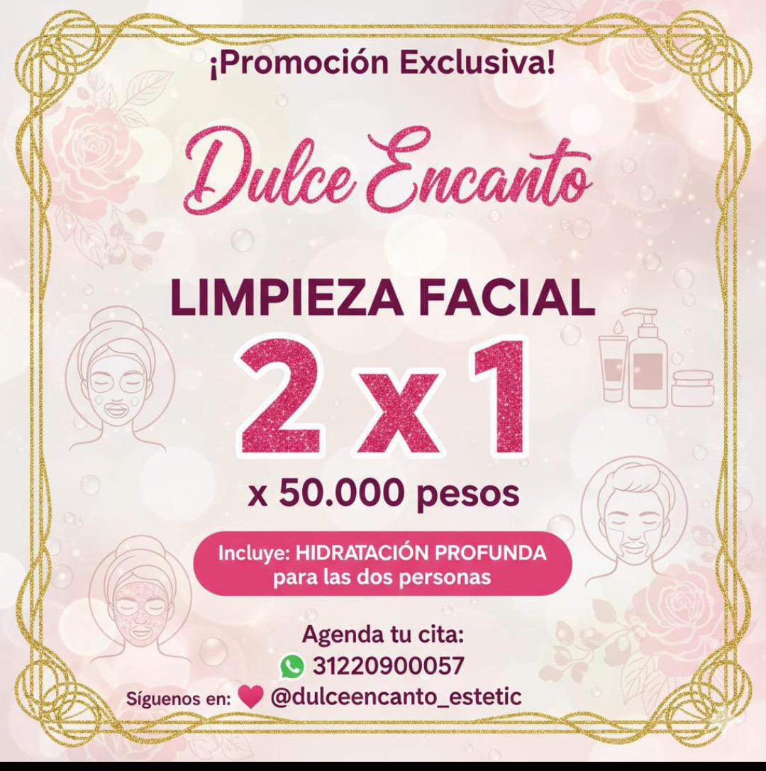 Promoción: Limpieza facial 2x1 Dulce Encanto